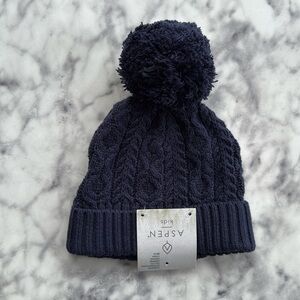 Aspen NWT kids baby boys knit Pom Pom winter hat